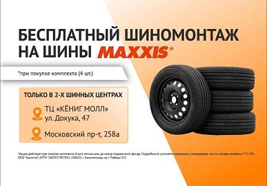 Бесплатный шиномонтаж при покупке шин "MAXXIS"