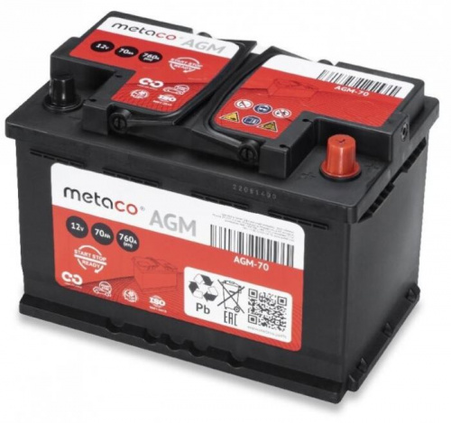 Аккумулятор METACO AGM 105AH 950A (R+) 353x175x190